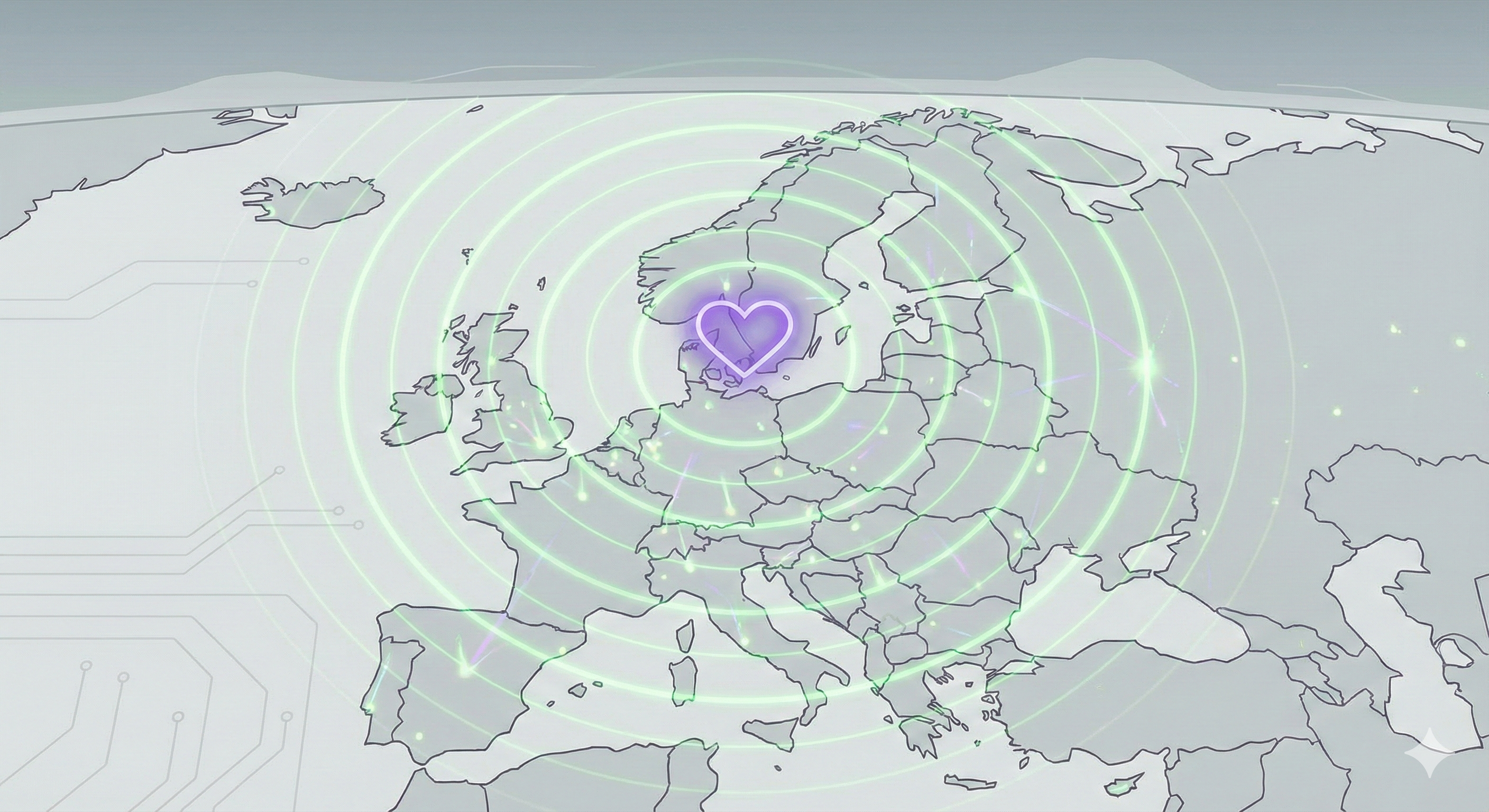 Europe Map - Denmark at the heart